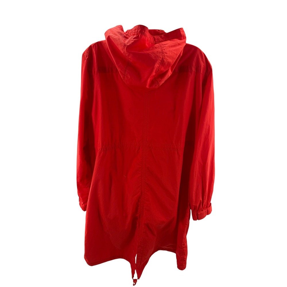 EILEEN FISHER Red‎ Hooded Anorak Jacket Drawstring Waist Lightweight Women XL - Picture 2 of 7